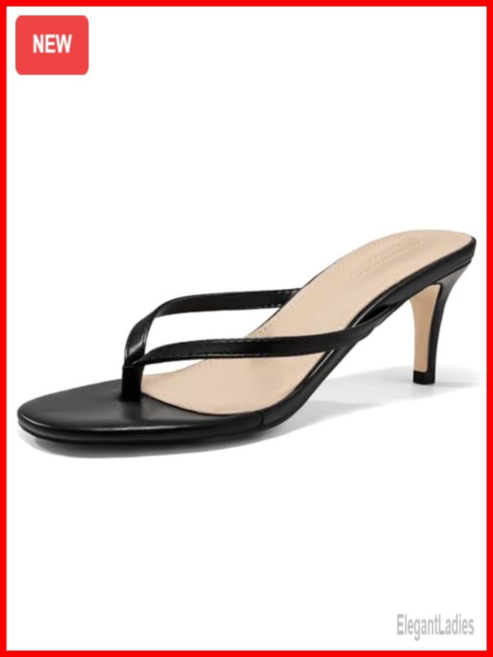 Women's Kitten Heels Flip Flops Thong Heeled Sandals Round Open Toe Comfortable